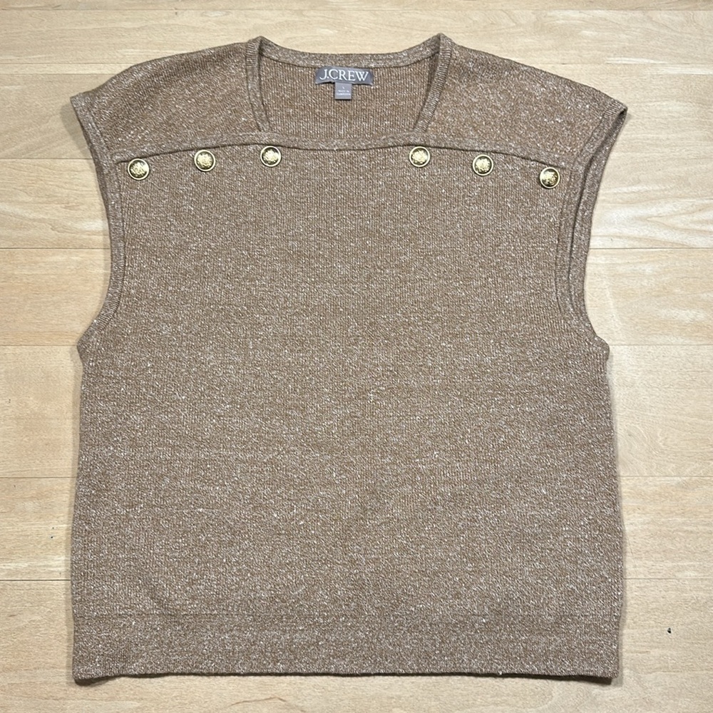 J.Crew Sweater Shell With Buttons In Merino-Linen… - image 3